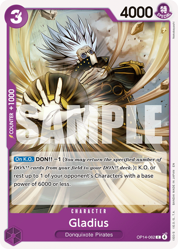 Carte Gladius OP14-062 Common — One Piece TCG OP14-EB04 The Azure Sea's Seven (Bandai)