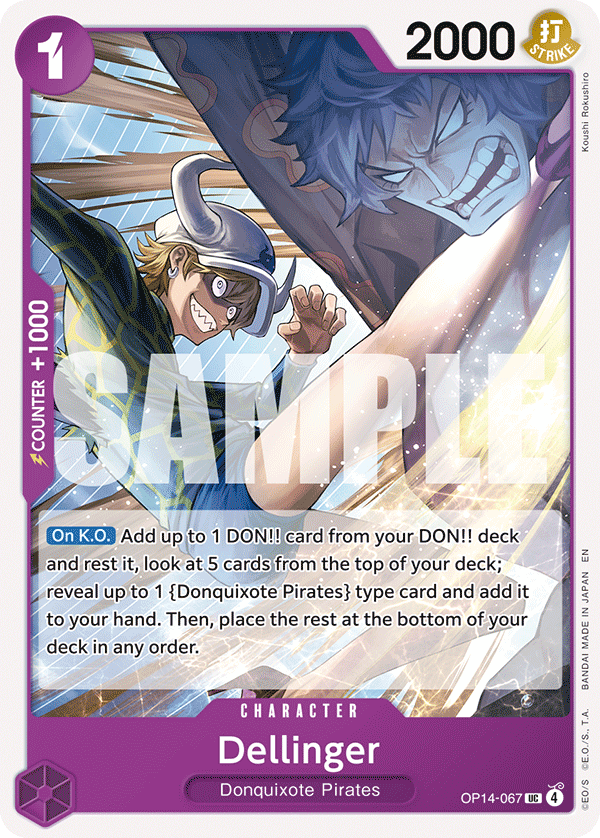 Carte Dellinger OP14-067 Uncommon — One Piece TCG OP14-EB04 The Azure Sea's Seven (Bandai)