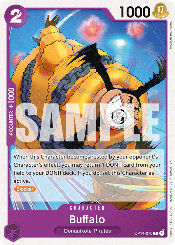Carte Buffalo OP14-070 Common — One Piece TCG OP14-EB04 The Azure Sea's Seven (Bandai)