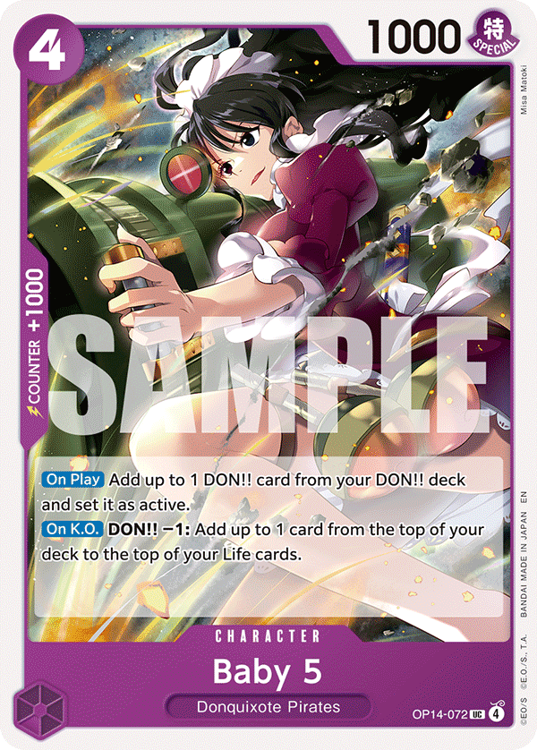 Carte Baby 5 OP14-072 Uncommon — One Piece TCG OP14-EB04 The Azure Sea's Seven (Bandai)