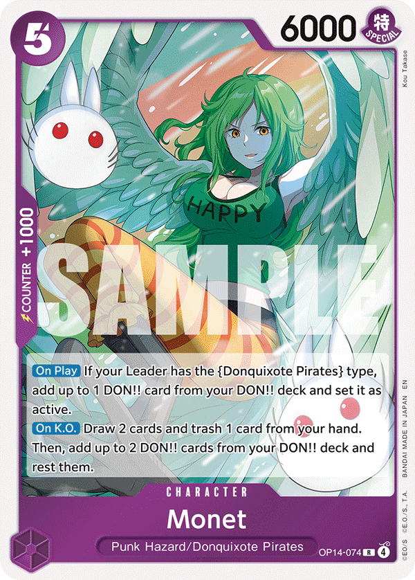 Carte Monet OP14-074 Rare — One Piece TCG OP14-EB04 The Azure Sea's Seven (Bandai)