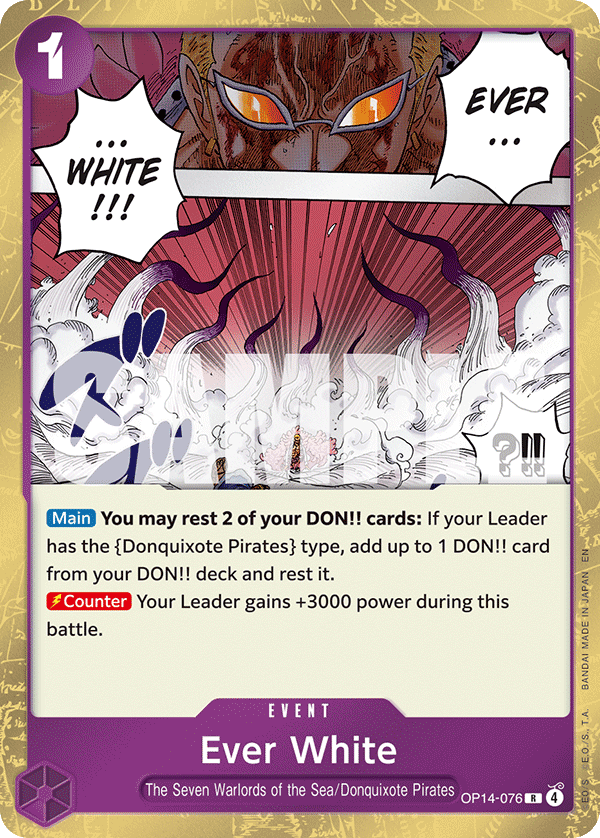 Carte Ever White OP14-076 Rare — One Piece TCG OP14-EB04 The Azure Sea's Seven (Bandai)