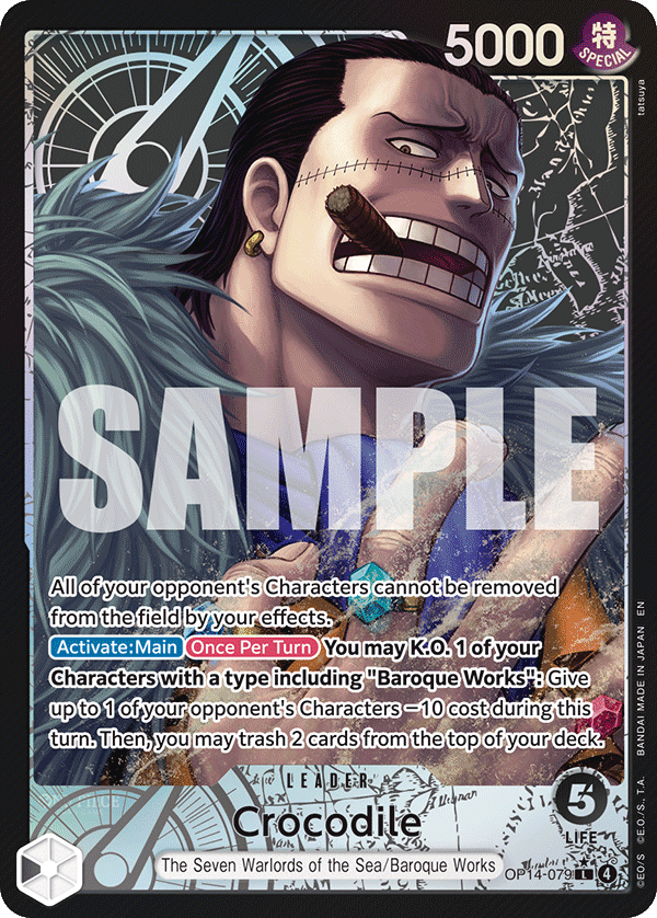 Carte Crocodile OP14-079_p1 Leader Alt Art — One Piece TCG OP14-EB04 The Azure Sea's Seven (Bandai)