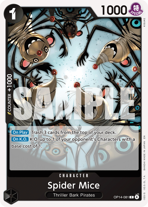 Carte Souris-araignée OP14-081 Common — One Piece TCG OP14-EB04 The Azure Sea's Seven (Bandai)