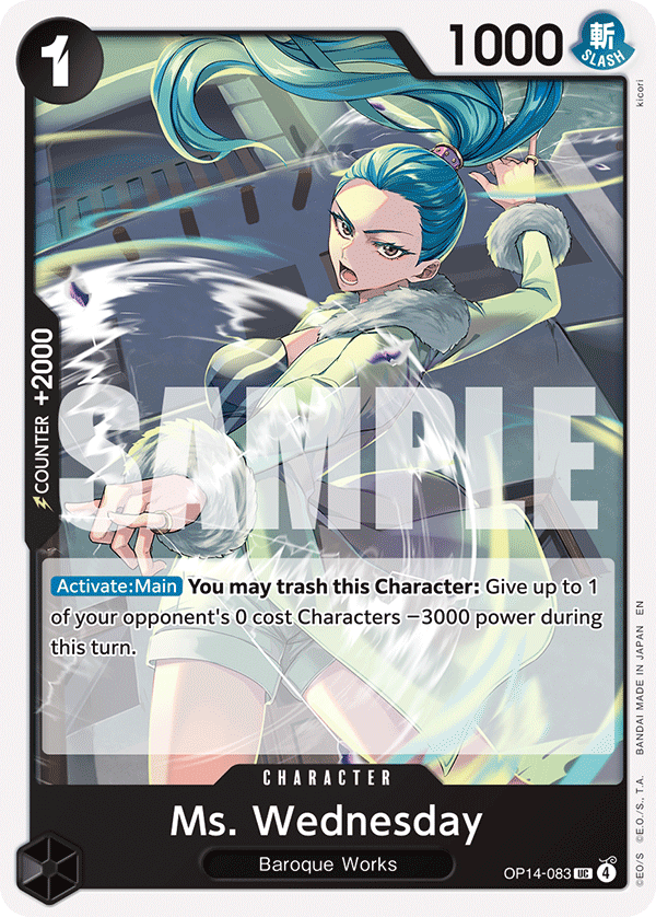 Carte Miss Wednesday OP14-083 Uncommon — One Piece TCG OP14-EB04 The Azure Sea's Seven (Bandai)