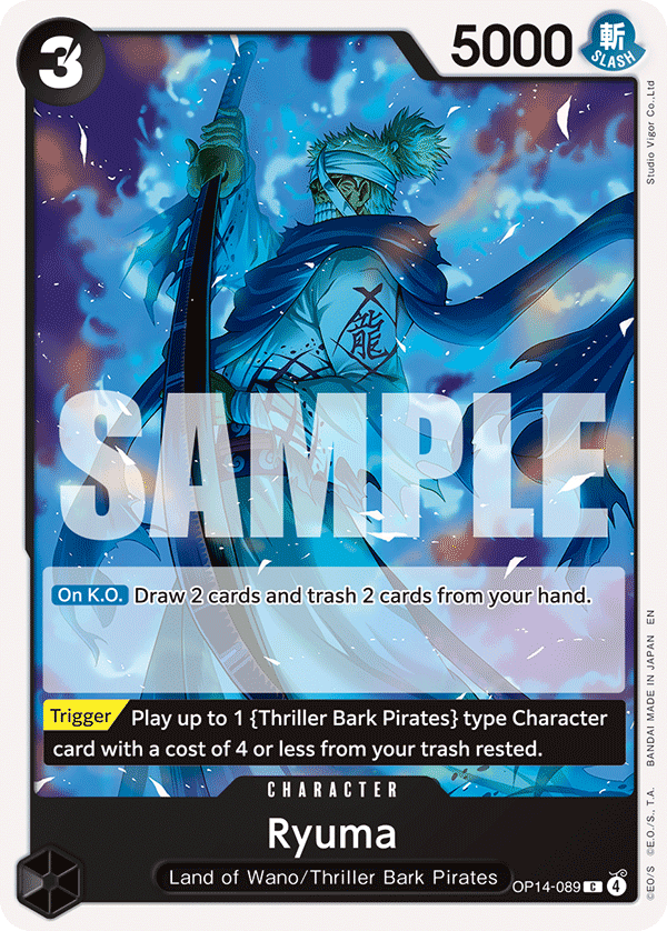 Carte Ryuma OP14-089 Common — One Piece TCG OP14-EB04 The Azure Sea's Seven (Bandai)