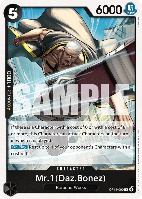 Carte Mr 1(Das Bones) OP14-090 Rare — One Piece TCG OP14-EB04 The Azure Sea's Seven (Bandai)