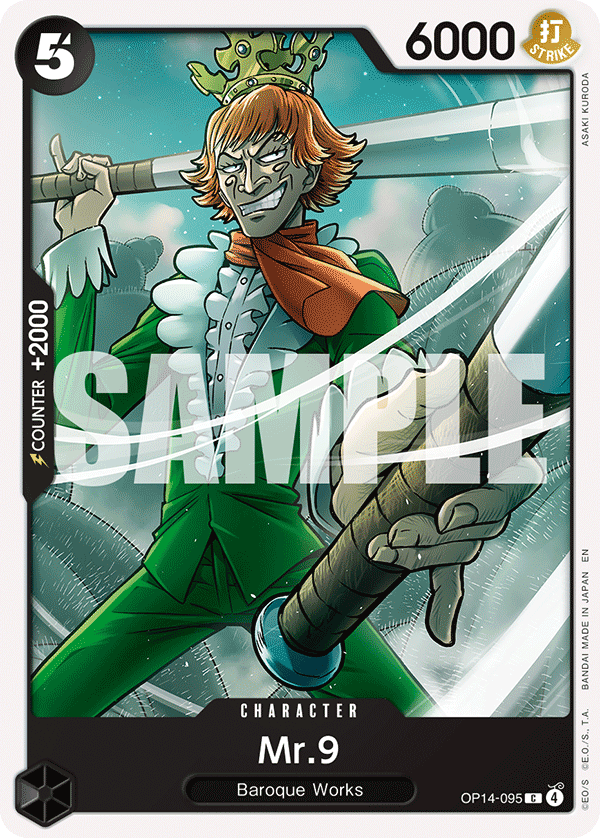 Carte Mr 9 OP14-095 Common — One Piece TCG OP14-EB04 The Azure Sea's Seven (Bandai)