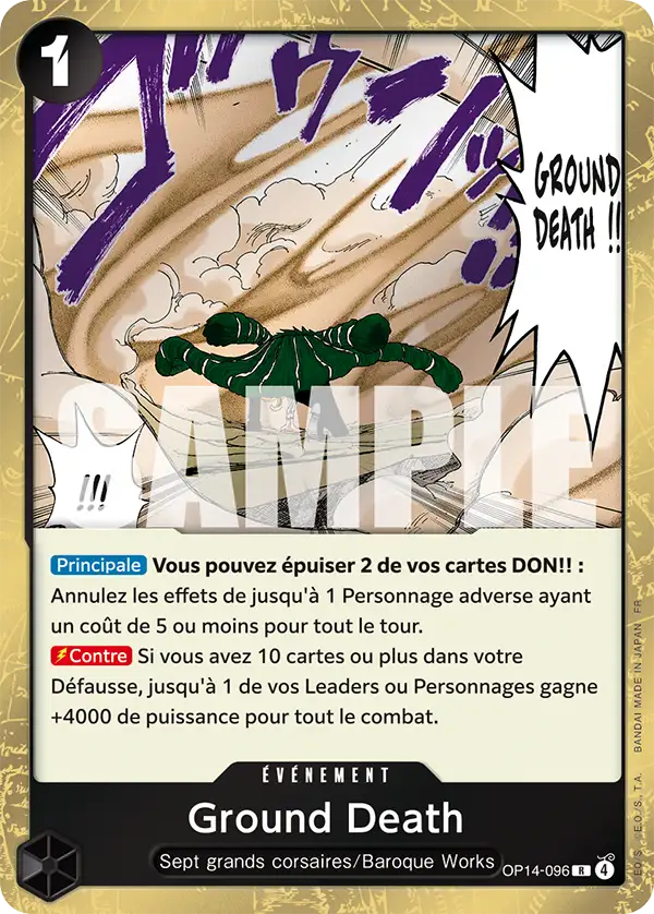 Carte Ground Death OP14-096 Rare OP14-EB04 — One Piece TCG (Bandai)
