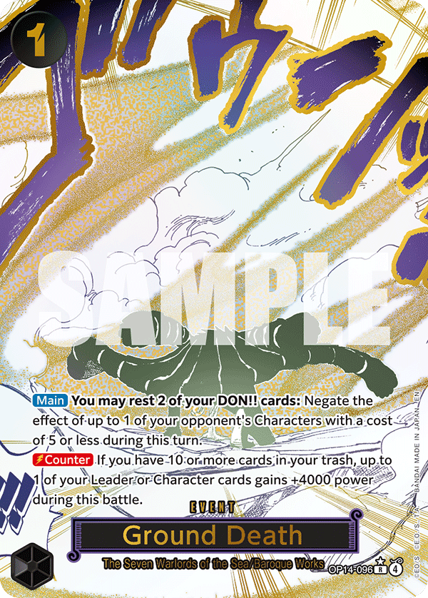Carte Ground Death OP14-096_p1 Rare Alt Art — One Piece TCG OP14-EB04 The Azure Sea's Seven (Bandai)