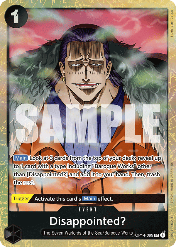 Carte Disappointed? OP14-099_p1 Uncommon Alt Art — One Piece TCG OTHER One Piece Products (Bandai)