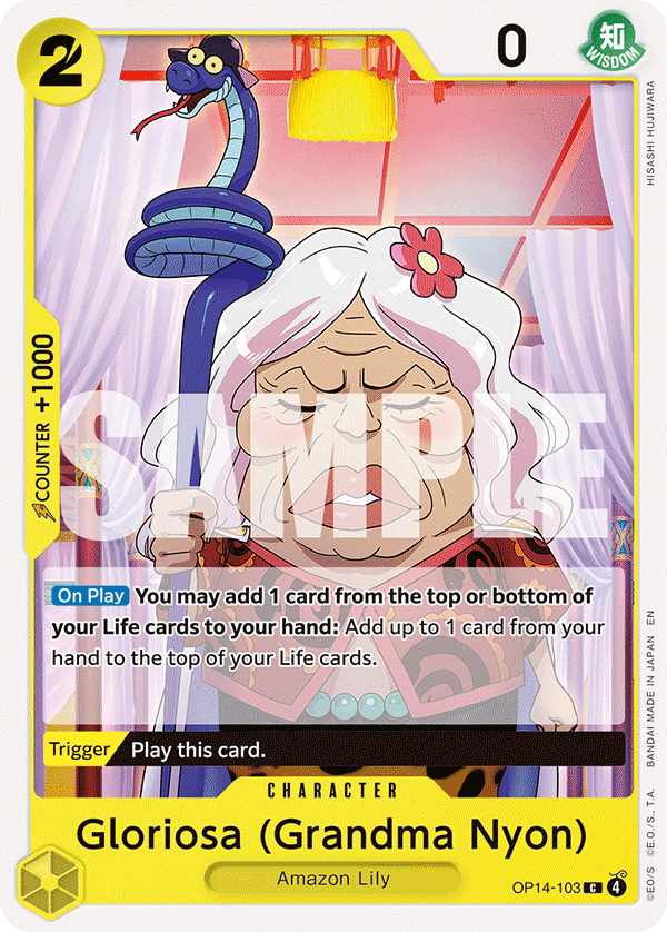 Carte Gloriosa(Mamie Nyon) OP14-103 Common — One Piece TCG OP14-EB04 The Azure Sea's Seven (Bandai)