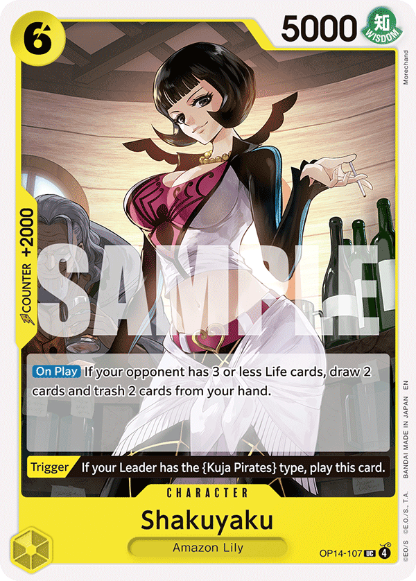 Carte Shakuyaku OP14-107 Uncommon — One Piece TCG OP14-EB04 The Azure Sea's Seven (Bandai)