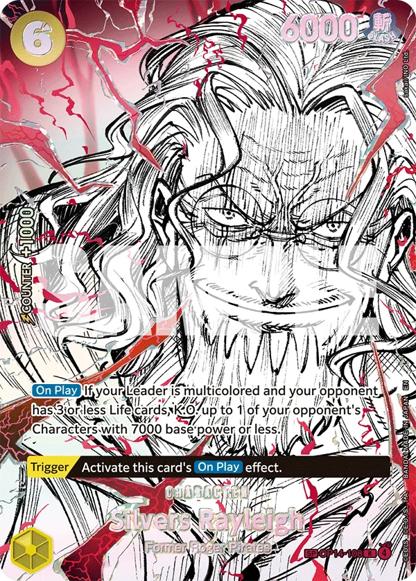 Carte Silvers Rayleigh OP14-108_p3 Special Parallel Alt-Art — One Piece TCG OP-17 BOOSTER PACK -THE WORLD’S STRONGEST WARRIORS- (Bandai, 2026-08-28)