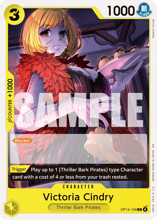 Carte Victoria Cindry OP14-109 Common — One Piece TCG OP14-EB04 The Azure Sea's Seven (Bandai)
