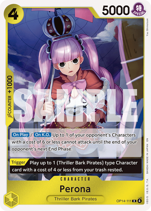 Carte Perona OP14-111 Rare — One Piece TCG OP14-EB04 The Azure Sea's Seven (Bandai)