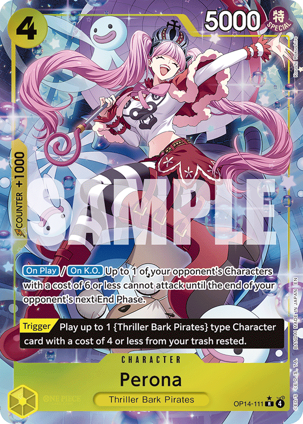 Carte Perona OP14-111_p1 Rare Alt Art — One Piece TCG OP14-EB04 The Azure Sea's Seven (Bandai)