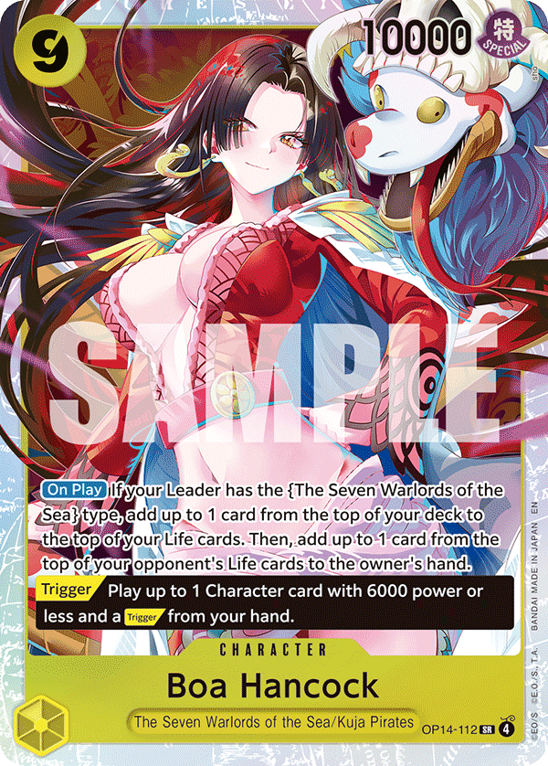 Carte Boa Hancock OP14-112 Super Rare — One Piece TCG OP14-EB04 The Azure Sea's Seven (Bandai)