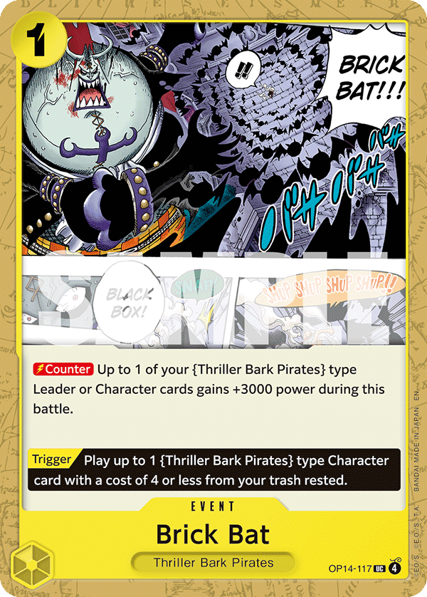 Carte Brick Bat OP14-117 Uncommon — One Piece TCG OP14-EB04 The Azure Sea's Seven (Bandai)