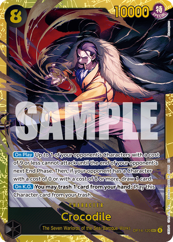 Carte Crocodile OP14-120 Secret Rare — One Piece TCG OP14-EB04 (Bandai)