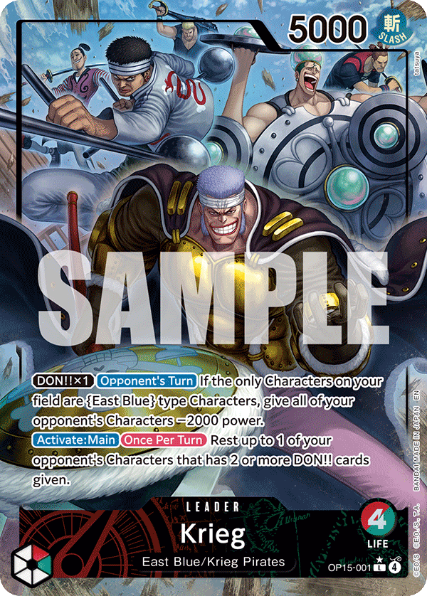 Carte Krieg OP15-001_p1 Leader Alt Art — One Piece TCG OP15-EB04 Adventure on Kami's Island (Bandai)