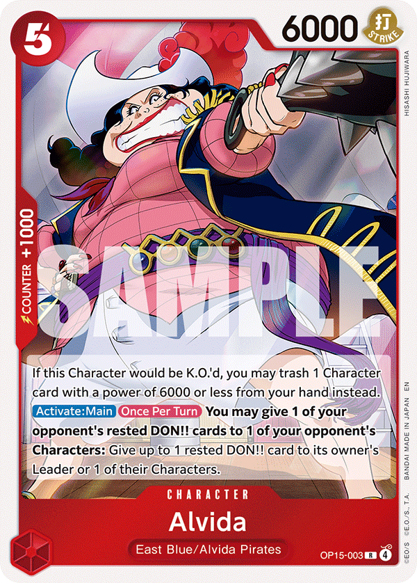 Carte Alvida OP15-003 Rare — One Piece TCG OP15-EB04 Adventure on Kami's Island (Bandai)