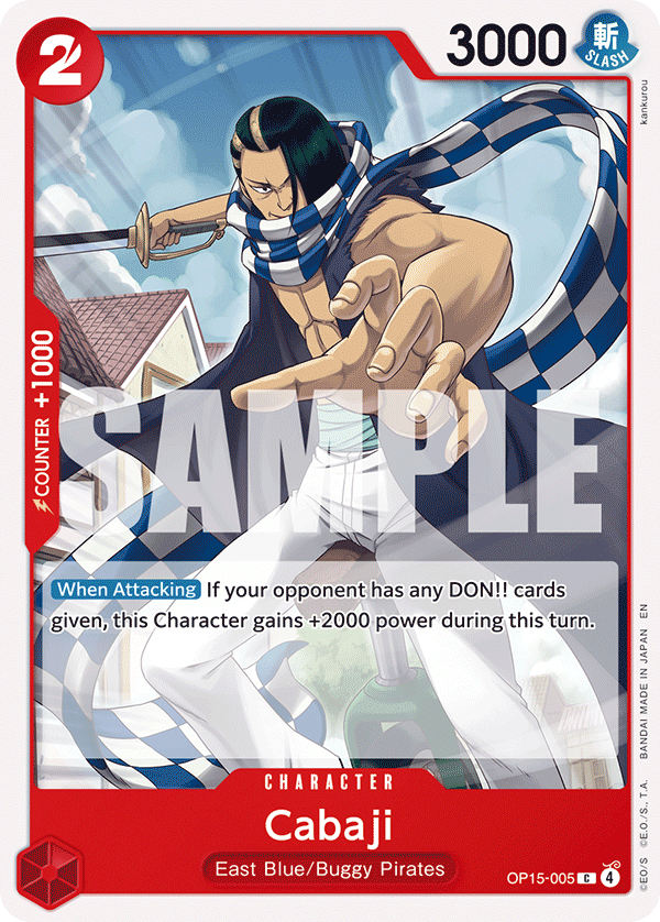 Carte Cabaji OP15-005 Common — One Piece TCG OP15-EB04 Adventure on Kami's Island (Bandai)
