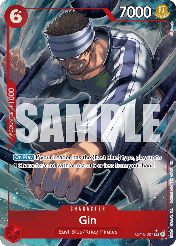 Carte Gin OP15-007_p1 Super Rare Alt Art — One Piece TCG OP15-EB04 Adventure on Kami's Island (Bandai)