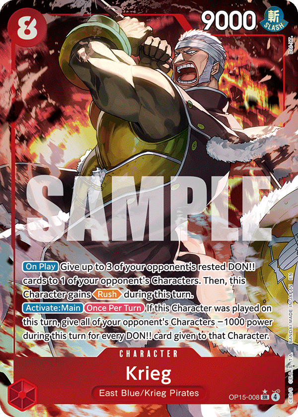 Carte Krieg OP15-008_p1 Super Rare Alt Art — One Piece TCG OP15-EB04 Adventure on Kami's Island (Bandai)