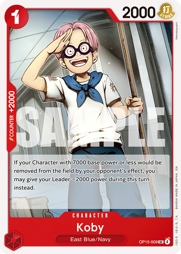 Carte Koby OP15-009 Uncommon — One Piece TCG OP15-EB04 Adventure on Kami's Island (Bandai)