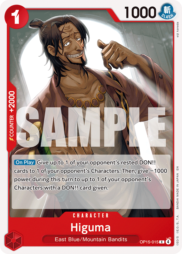 Carte Higuma OP15-015 Common — One Piece TCG OP15-EB04 Adventure on Kami's Island (Bandai)