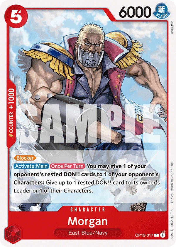 Carte Morgan OP15-017 Common — One Piece TCG OP15-EB04 Adventure on Kami's Island (Bandai)