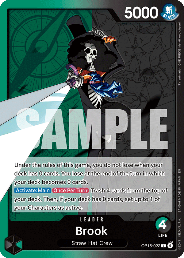Carte Brook OP15-022 Leader — One Piece TCG OP15-EB04 Adventure on Kami's Island (Bandai)
