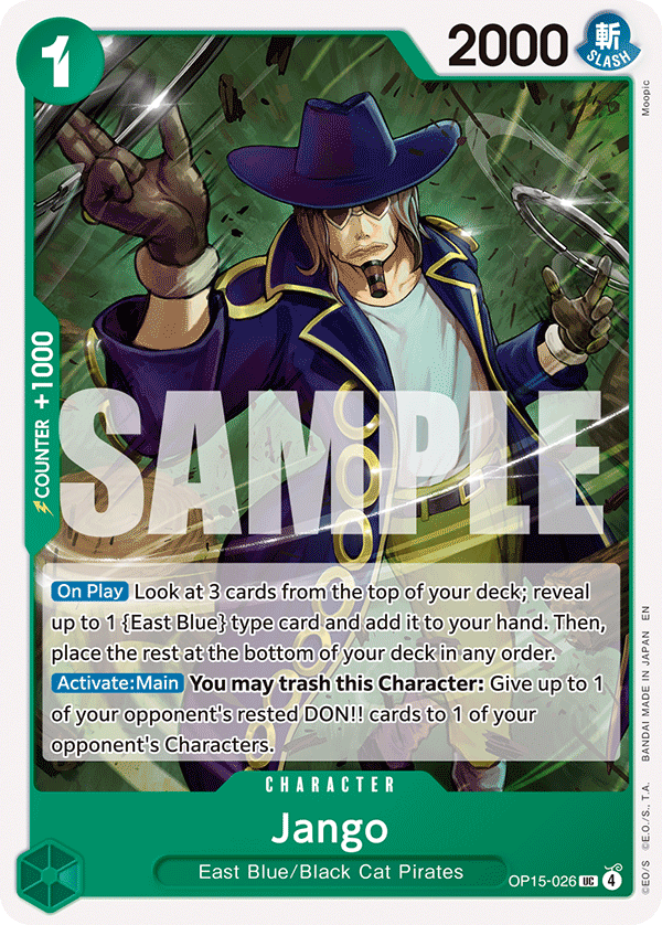 Carte Jango OP15-026 Uncommon — One Piece TCG OP15-EB04 Adventure on Kami's Island (Bandai)