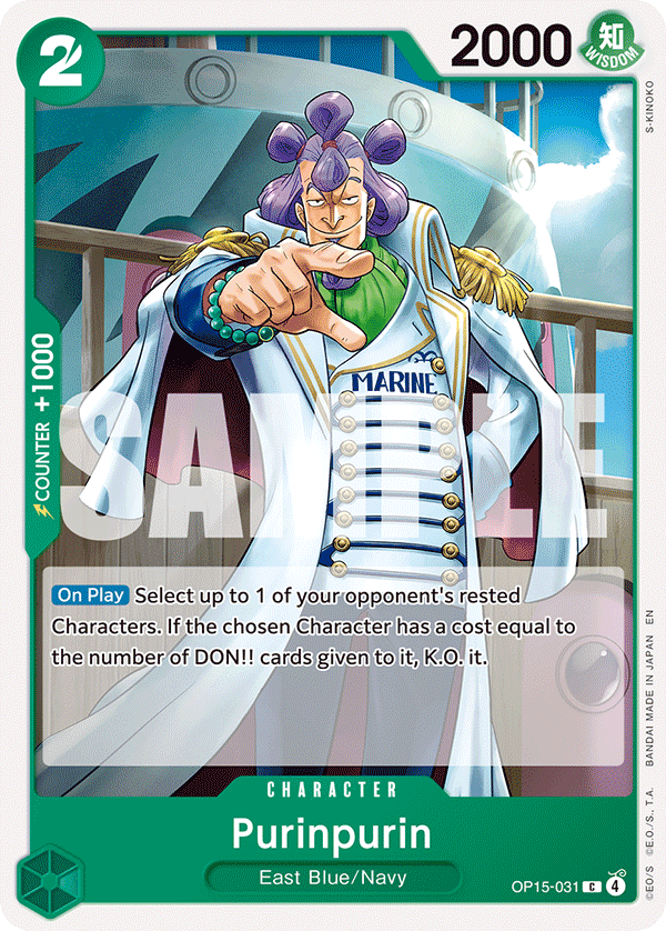 Carte Purinpurin OP15-031 Common — One Piece TCG OP15-EB04 Adventure on Kami's Island (Bandai)