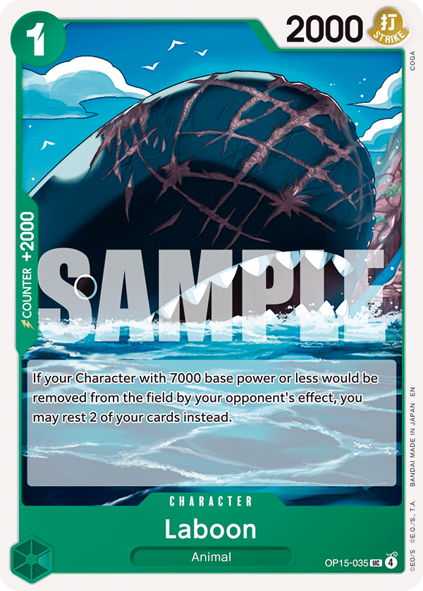 Carte Laboon OP15-035 Uncommon — One Piece TCG OP15-EB04 Adventure on Kami's Island (Bandai)