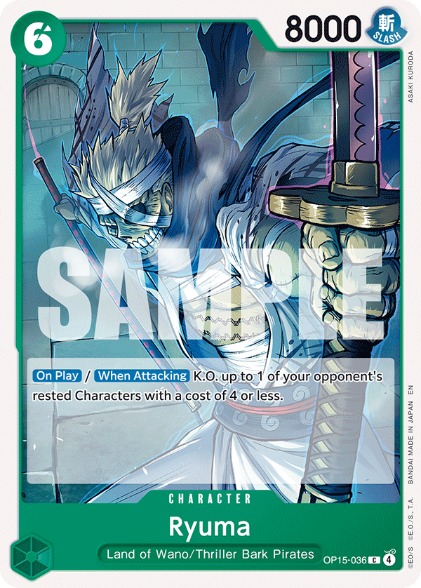 Carte Ryuma OP15-036 Common — One Piece TCG OP15-EB04 Adventure on Kami's Island (Bandai)
