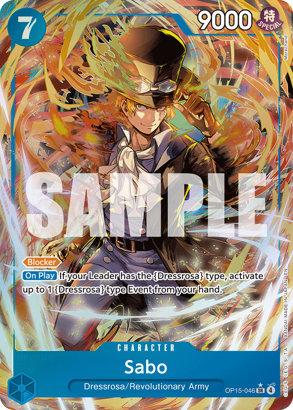 Carte Sabo OP15-046_p1 Super Rare Alt Art — One Piece TCG OP15-EB04 Adventure on Kami's Island (Bandai)