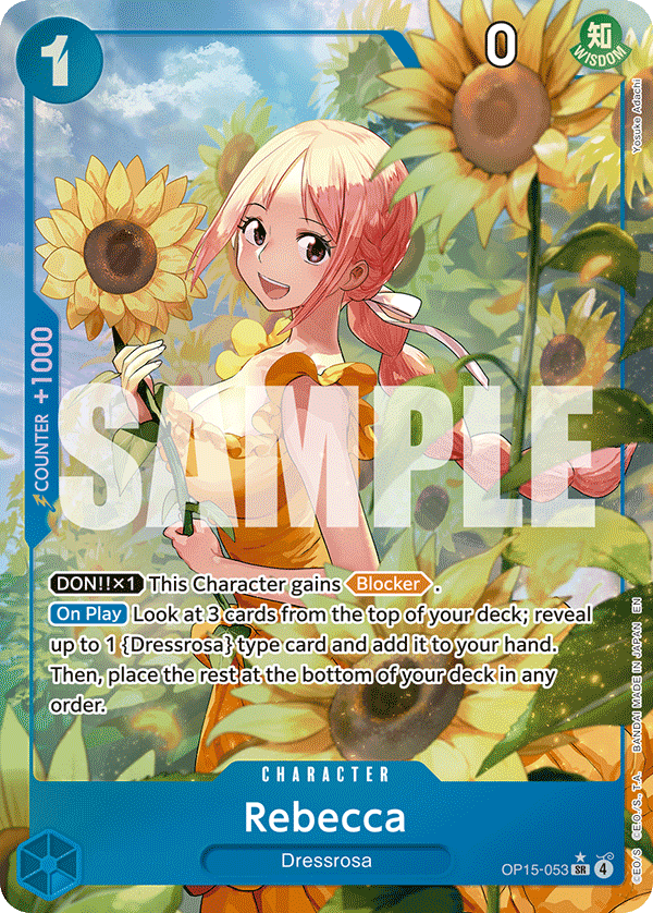 Carte Rebecca OP15-053_p1 Super Rare Alt Art — One Piece TCG OP15-EB04 Adventure on Kami's Island (Bandai)