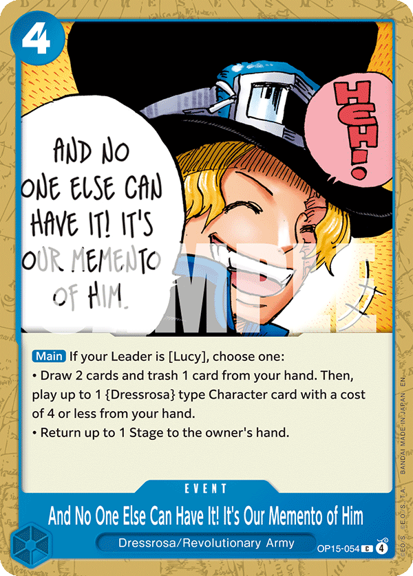 Carte And No One Else Can Have It! It's Our Memento of Him OP15-054 Common — One Piece TCG OP15-EB04 Adventure on Kami's Island (Bandai)
