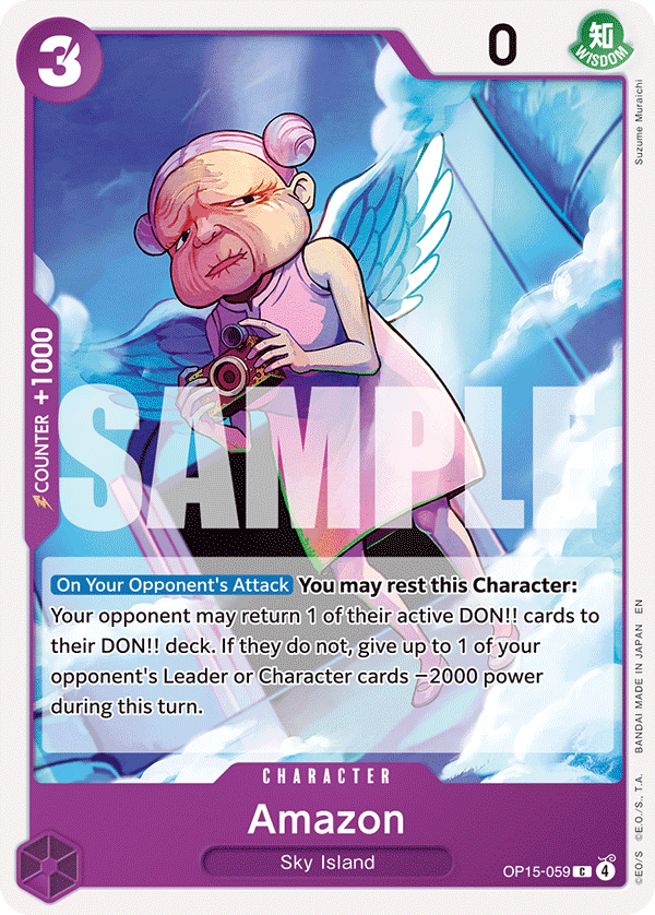 Carte Amazon OP15-059 Common — One Piece TCG OP15-EB04 Adventure on Kami's Island (Bandai)