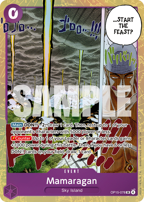 Carte Mamaragan OP15-078 Super Rare — One Piece TCG OP15-EB04 Adventure on Kami's Island (Bandai)