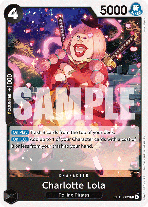 Carte Charlotte Lola OP15-082 Common — One Piece TCG OP15-EB04 Adventure on Kami's Island (Bandai)