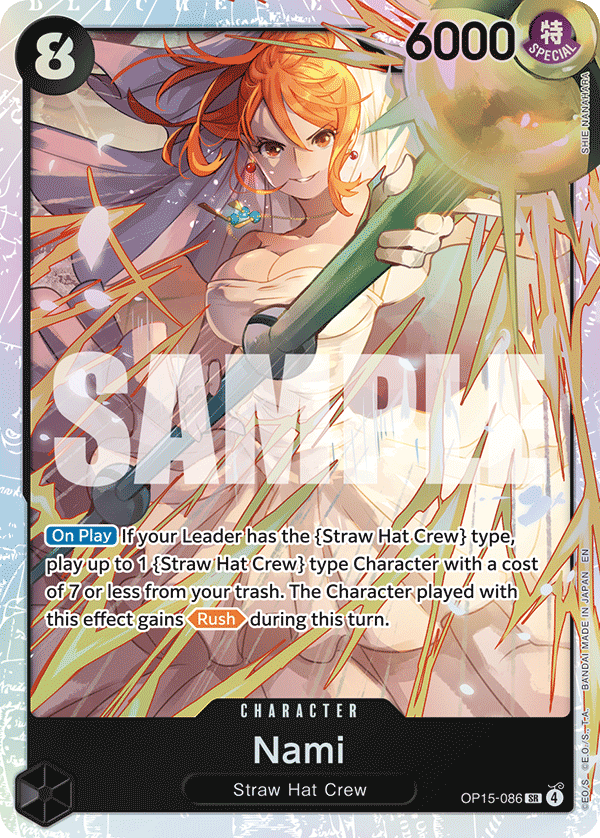 Carte Nami OP15-086 Super Rare OP15-EB04 — One Piece TCG (Bandai)