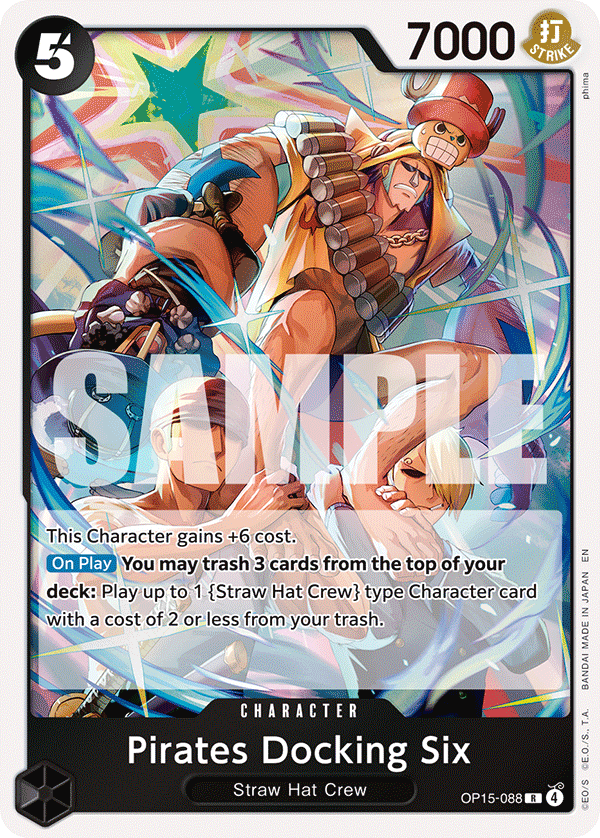 Carte Pirates Docking Six OP15-088 Rare — One Piece TCG OP15-EB04 Adventure on Kami's Island (Bandai)