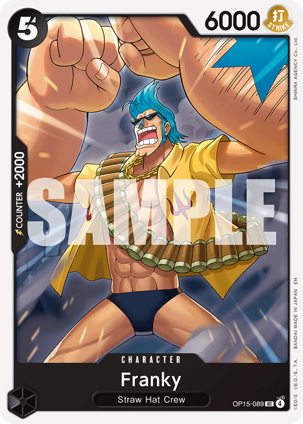 Carte Franky OP15-089 Uncommon — One Piece TCG OP15-EB04 Adventure on Kami's Island (Bandai)