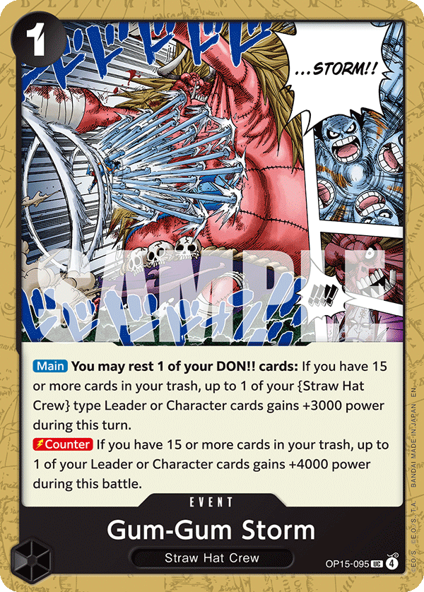 Carte Gum-Gum Storm OP15-095 Uncommon — One Piece TCG OP15-EB04 (Bandai)