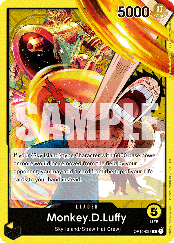 Carte Monkey.D.Luffy OP15-098 Leader — One Piece TCG OP15-EB04 Adventure on Kami's Island (Bandai)