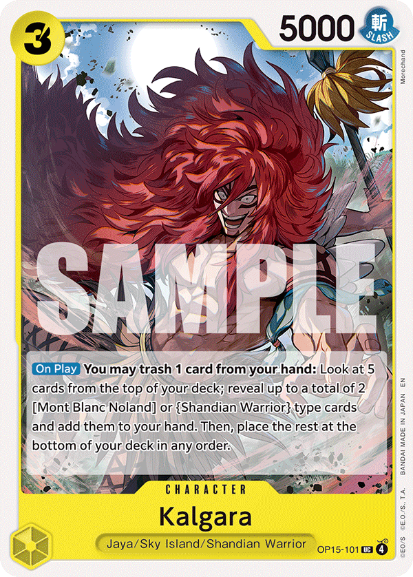 Carte Kalgara OP15-101 Uncommon — One Piece TCG OP15-EB04 (Bandai)