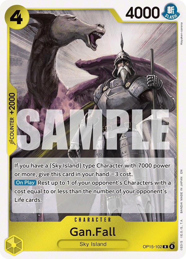 Carte Gan.Fall OP15-102 Rare — One Piece TCG OP15-EB04 Adventure on Kami's Island (Bandai)